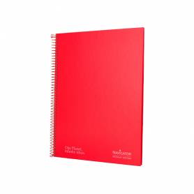 Cuaderno espiral navigator a4 tapa dura 80h 80gr horizontal con margen rojo