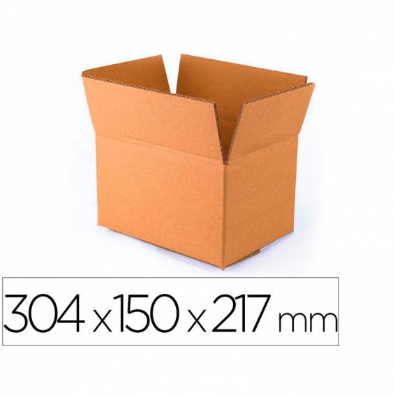 Caja para embalar q-connect usos varios carton doble canal marron 304x150x217 mm