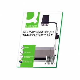 Transparencia q-connect din a4 de alta calidad kf26074 para ink-ket caja de 50 hojas