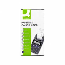 Calculadora q-connect impresora pantalla papel kf11213 12 digitos tinta azul