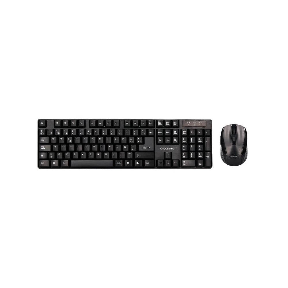 Set teclado + raton inalambrico q-connect 2.4g negro compatible windows