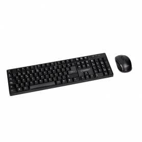 Set teclado + raton inalambrico q-connect 2.4g negro compatible windows