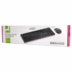 Set teclado + raton inalambrico q-connect 2.4g negro compatible windows