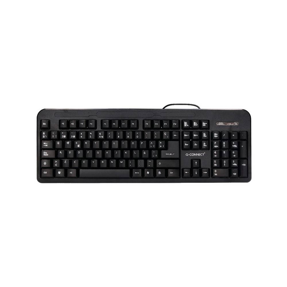 Teclado q-connect negro con cable 1,5 m compatible windows