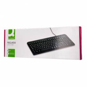 Teclado q-connect negro con cable 1,5 m compatible windows