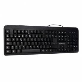 Teclado q-connect negro con cable 1,5 m compatible windows