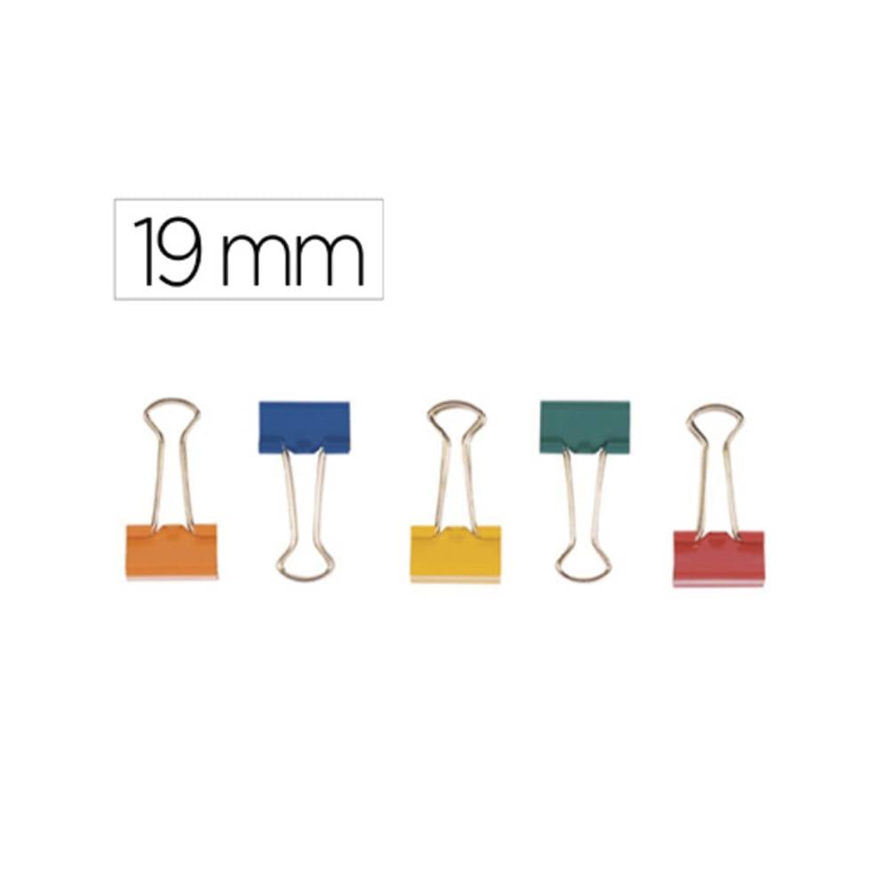 Pinza metalica q-connect reversible n.1 19 mm caja de 10 unidades colores surtidos