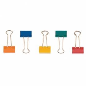 Pinza metalica q-connect reversible n.1 19 mm caja de 10 unidades colores surtidos