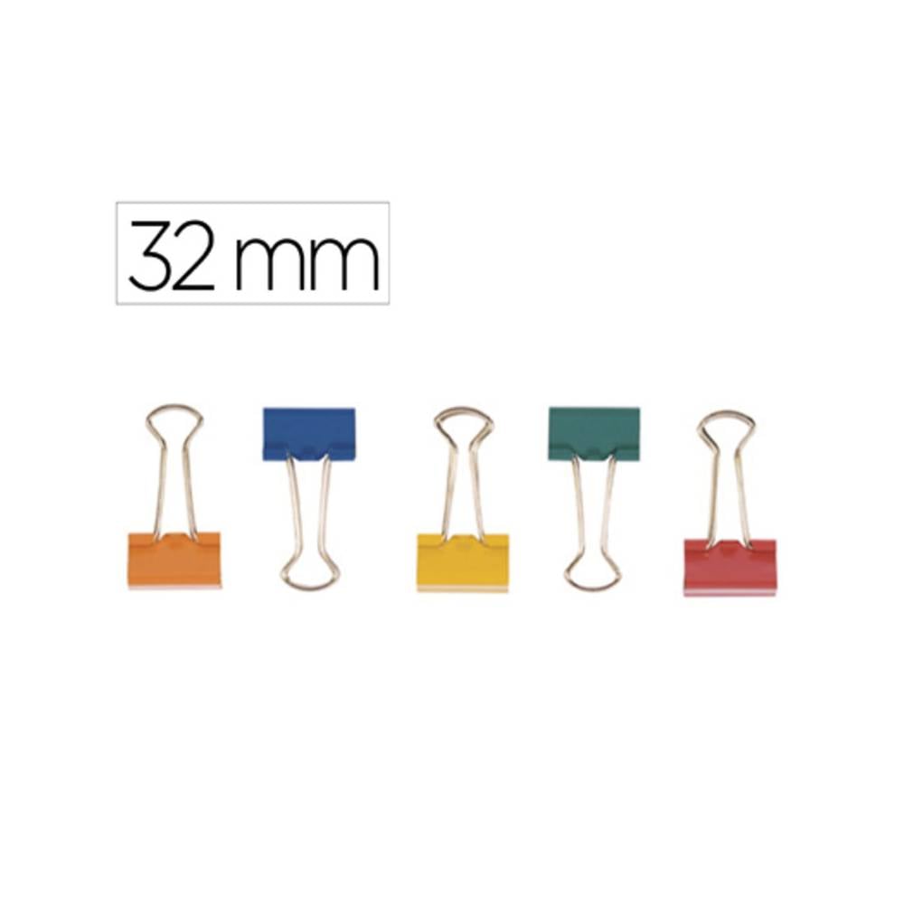 Pinza metalica q-connect reversible n.3 32 mm caja de 10 unidades colores surtidos