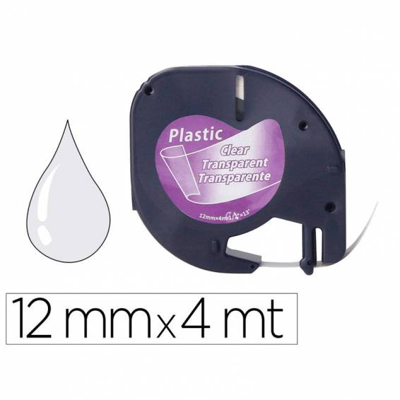 Cinta q-connect 12mm x 4mt transparente para maquina letratag