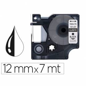 Cinta q-connect negro-transparente 12mm x 7mt dymo