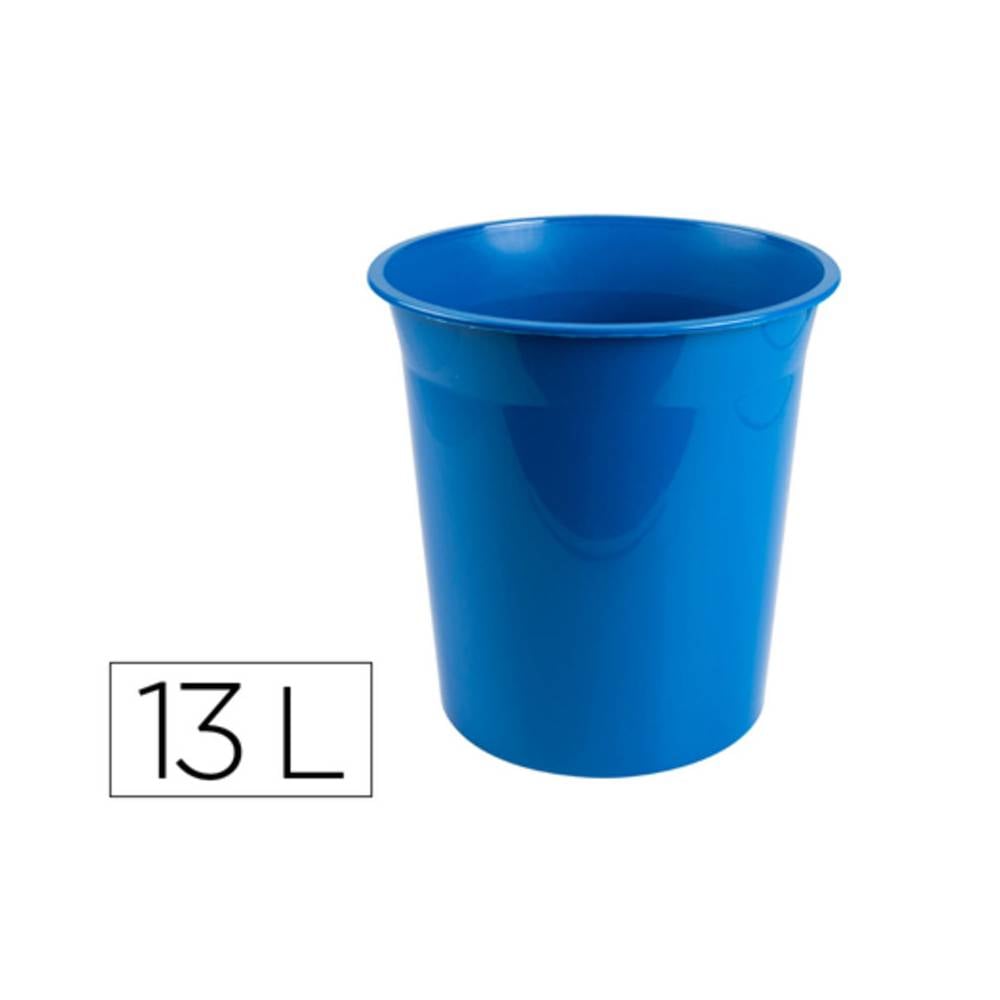 Papelera plastico q-connect azul opaco 13 litros 275x285 mm