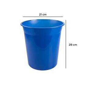 Papelera plastico q-connect azul translucido 13 litros 275x285 mm