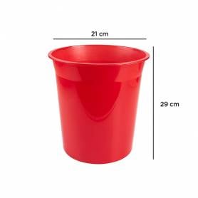 Papelera plastico q-connect rojo translucido 13 litros 275x285 mm