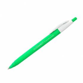 Boligrafo q-connect retractil kf14625 biodegradable verde tinta azul