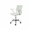 Silla giratoria pyc respaldo medio regulable en altura similpiel blanca 860+90x480x440 mm - KF11258