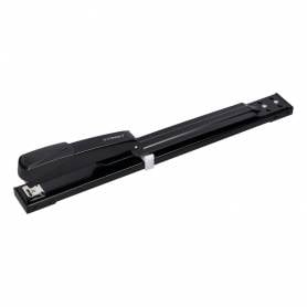 Grapadora q-connect kf02292 metalica brazo largo capacidad 20 hojas usa grapas 24/6 y 26/6 color negro