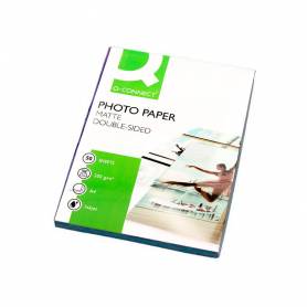 Papel q-connect foto mate doble cara din a4 para fotocopias e impresoras ink- jet bolsa de 50 hojas 220 gr