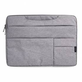 Funda para portatil q-connect 15,6/ con asas retractiles cremallera 3 bolsillos exteriores gris