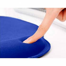 Alfombrilla para raton q-connect con reposamuñecas ergonomica de gel color azul 225x240x20 mm