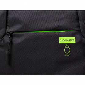 Mochila para portatil q-connect 15,6/ negra con asa 2 bolsillos exteriores 320x430x140 mm