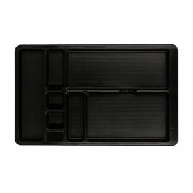 Bandeja organizadora q-connect de cajones color negro 364x225x21 mm