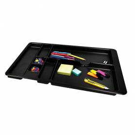 Bandeja organizadora q-connect de cajones color negro 364x225x21 mm