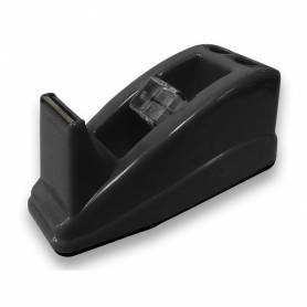 Portarrollo sobremesa q-connect plastico para cinta de 33 mt color negro 135x58x60 mm