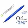 Rotulador q-connect marcador permanente doble punta color azul 0,4 mm y 1 mm - KF11344