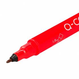 Rotulador q-connect marcador permanente doble punta color rojo 0,4 mm y 1 mm