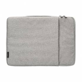 Funda para portatil q-connect 13,3/ con asa 1 bolsillo exterior con cremallera color gris 350x250x25 mm