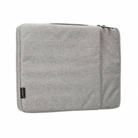 Funda para portatil q-connect 13,3/ con asa 1 bolsillo exterior con cremallera color gris 350x250x25 mm