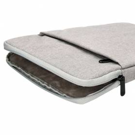 Funda para portatil q-connect 13,3/ con asa 1 bolsillo exterior con cremallera color gris 350x250x25 mm