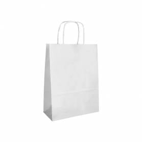 Bolsa papel q-connect celulosa blanco xs con asa retorcida 180x240x80 mm