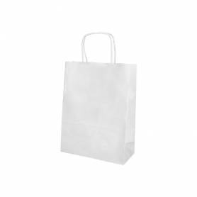 Bolsa papel q-connect celulosa blanco xs con asa retorcida 180x240x80 mm