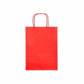 Bolsa papel q-connect celulosa rojo s con asa retorcida 240x320x10 mm