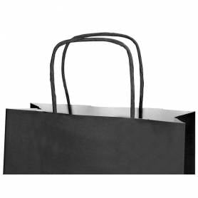 Bolsa papel q-connect celulosa negro s con asa retorcida 240x320x10 mm