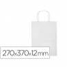 Bolsa papel q-connect celulosa blanco m con asa retorcida 270x370x12 mm - KF03750