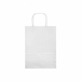 Bolsa papel q-connect celulosa blanco m con asa retorcida 270x370x12 mm