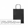 Bolsa papel q-connect celulosa negro m con asa retorcida 270x370x12 mm - KF03752