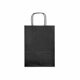 Bolsa papel q-connect celulosa negro m con asa retorcida 270x370x12 mm