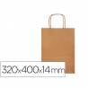 Bolsa papel q-connect celulosa natural liso l con asa retorcida 320x400x14 mm - KF03755