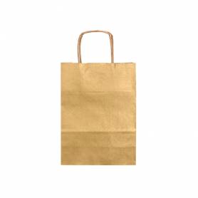 Bolsa papel q-connect kraft oro l con asa retorcida 320x400x14 mm