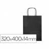 Bolsa papel q-connect celulosa negro l con asa retorcida 320x400x14 mm - KF03760