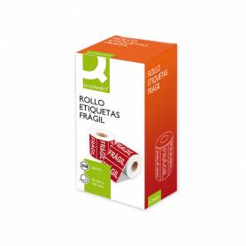 Etiqueta q-connect fragil 50x100 mm rollo de 200 unidades