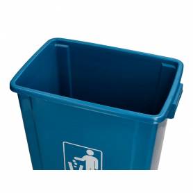 Papelera contenedor q-connect plastico con tapa de balancin 20 litros azul 340x240x450 mm