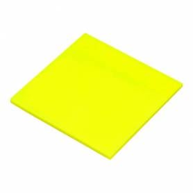 Bloc de notas adhesivas quita y pon q-connect 76x76 mm removible plastico translucido amarillo neon con 50 hojas