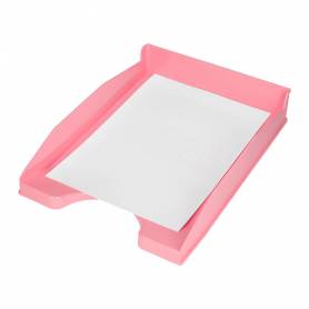 Bandeja sobremesa plastico q-connect rosa pastel opaco 240x70x340mm