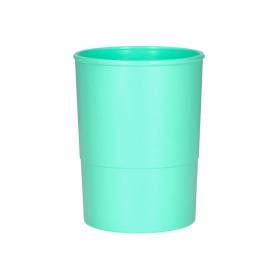 Cubilete portalapices q-connect verde menta pastel opaco plastico diametro 75 mm alto 100 mm