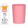 Cubilete portalapices q-connect rosa pastel opaco plastico diametro 75 mm alto 100 mm - KF17165